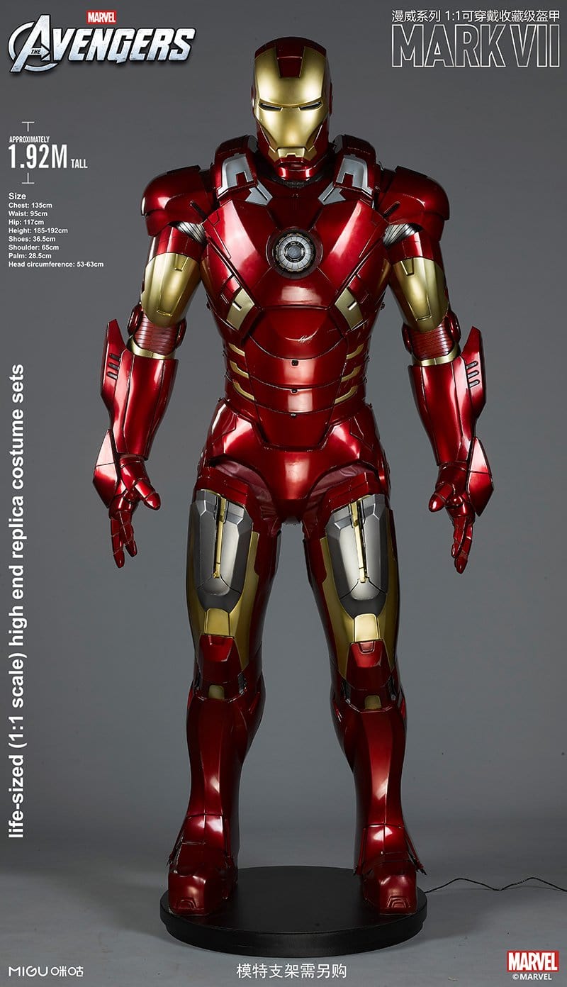 Iron Man Full Suit Hd 1392, 800 1:1 Iron Man MK7 Suit Life-size Wearable Armour Newly Upgraded Standar