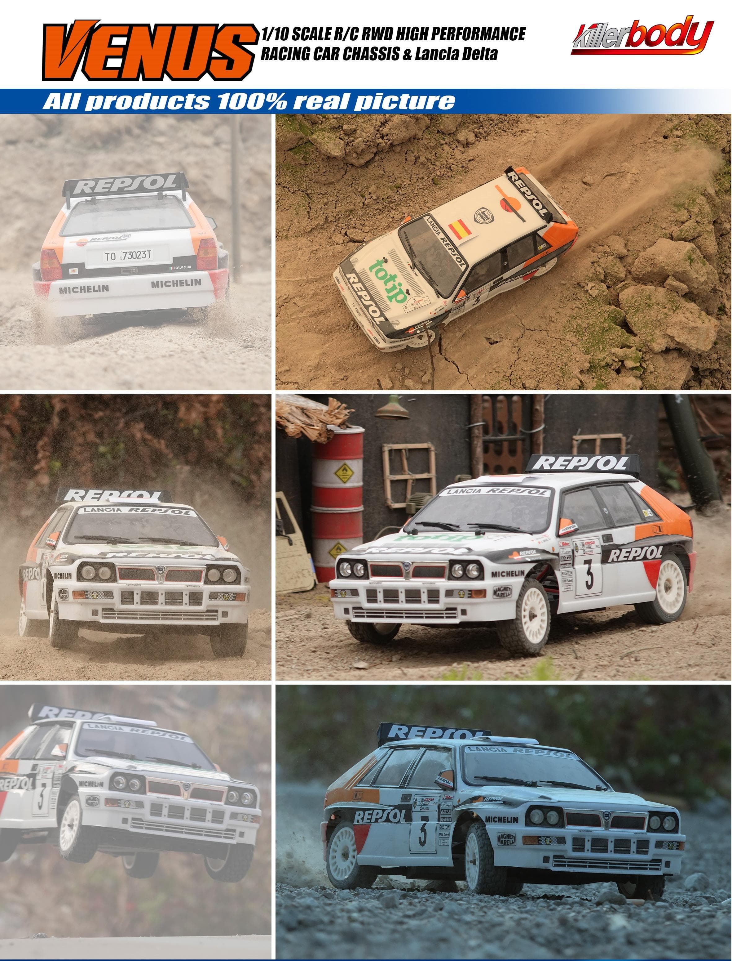Killerbody 1/10 SCALE R/C RWD HIGH PERFORMANCE RACING CAR CHASSIS & La