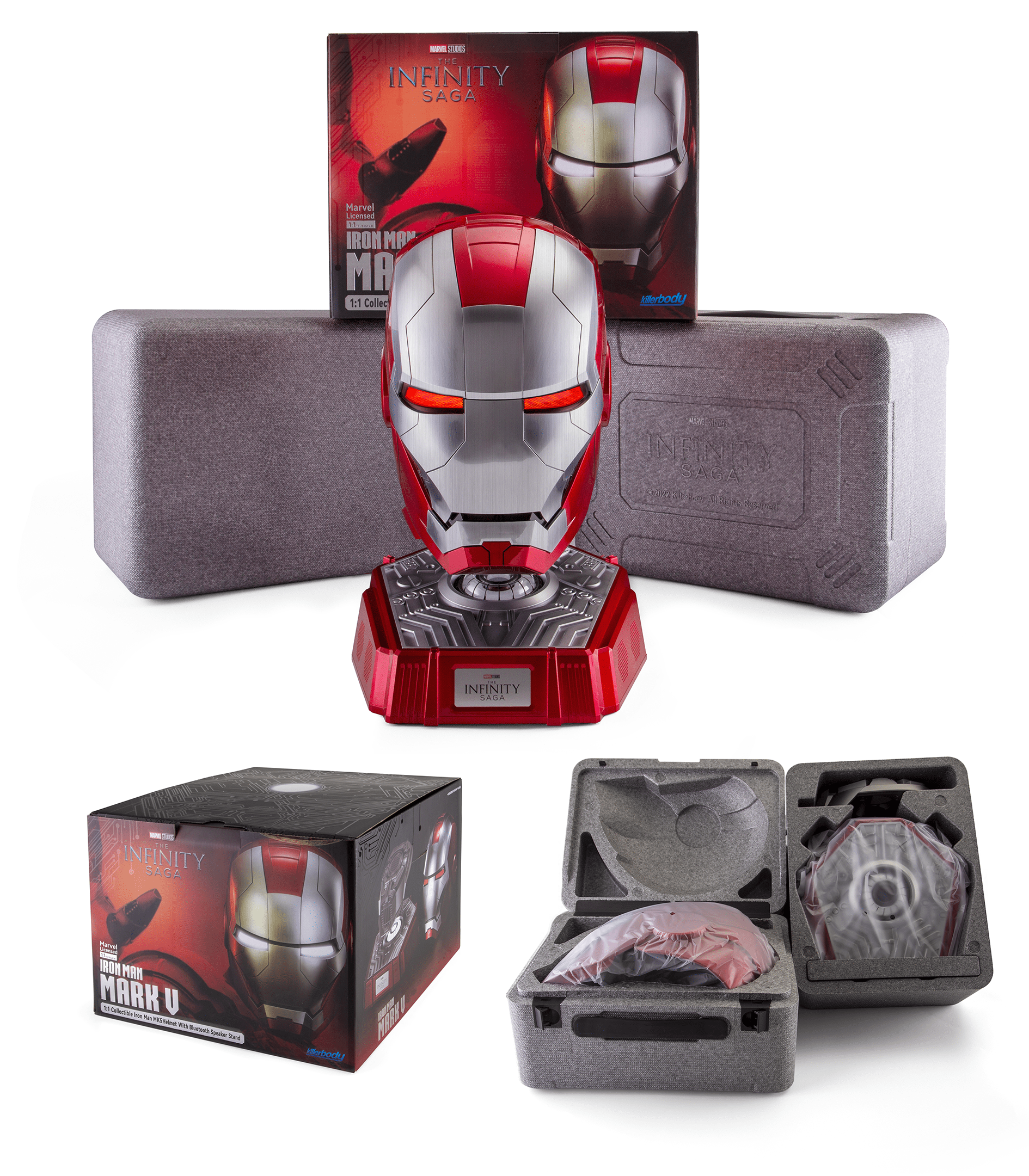 Killerbody 1: 1 Collectible Iron Man MK5 Wearable Helmet with Bluetoot Killerbody 1: 1 Collectible Iron Man MK5 Wearable Helmet with Bluetoot