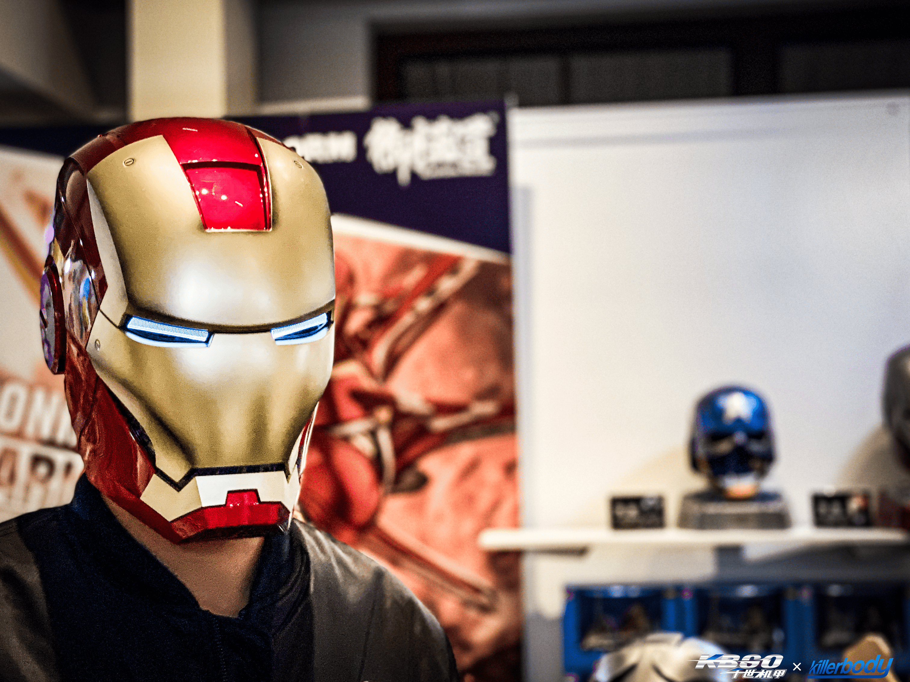 iron man 1 1 mark7 wearable helmet Killerbody 1: 1 Collectible Iron Man MK7 Wearable Helmet with Bluetoot