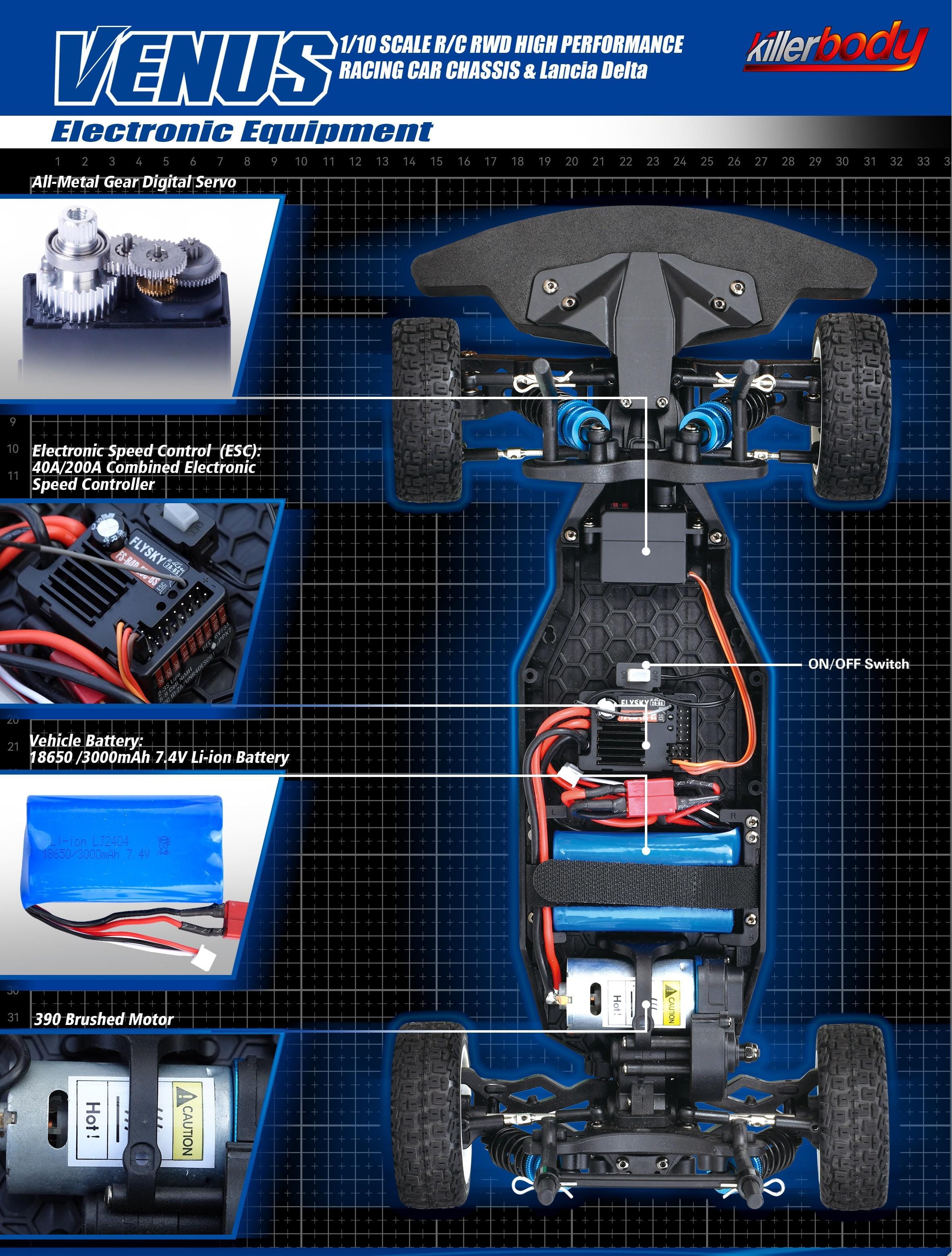 キムページ Killerbody 1/10 SCALE R/C RWD HIGH PERFORMANCE RACING CAR CHASSIS & La