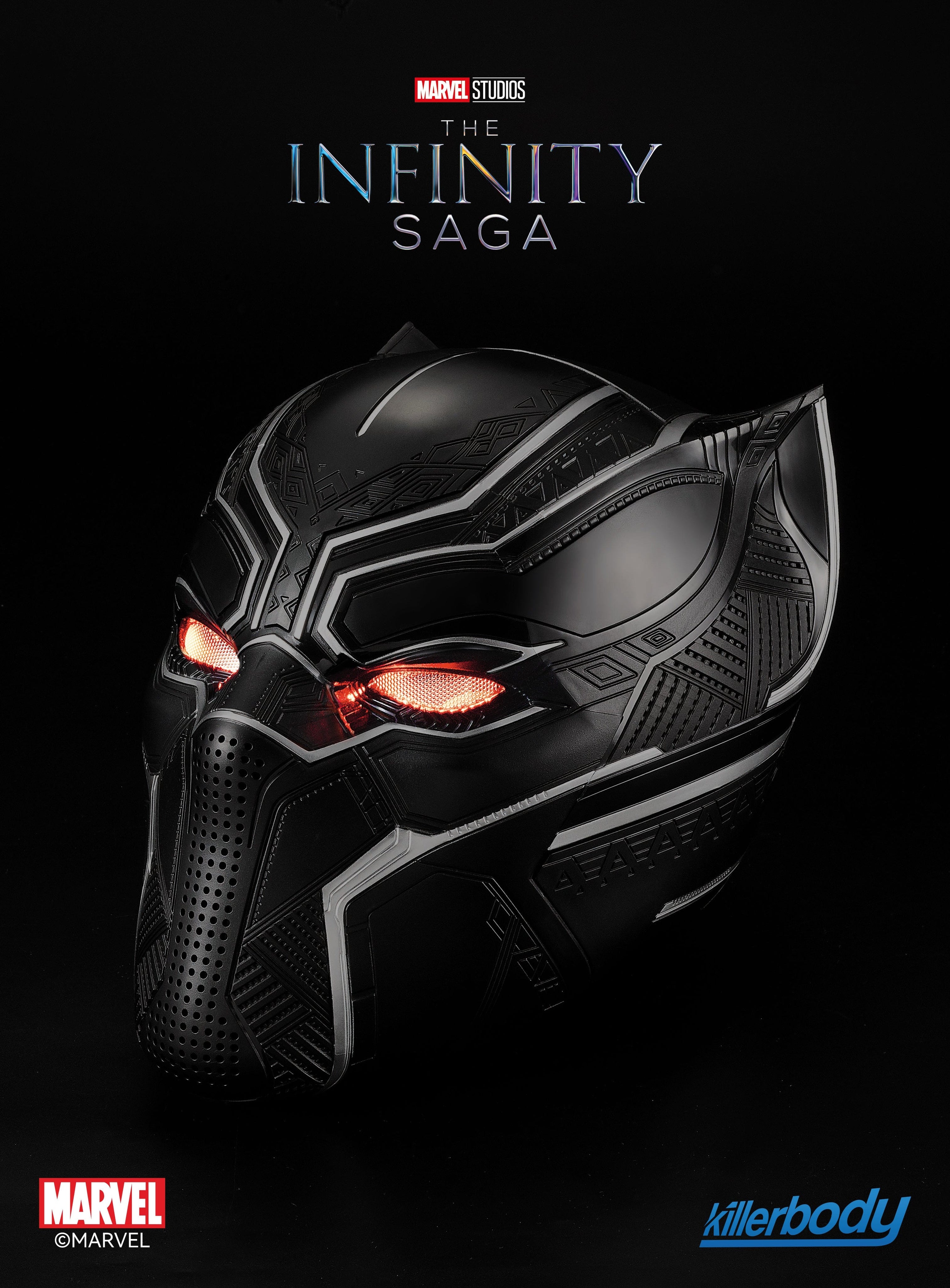 1:1 Collectible Wearable Black Panther Helmet w/Eye Lights Touch Contr